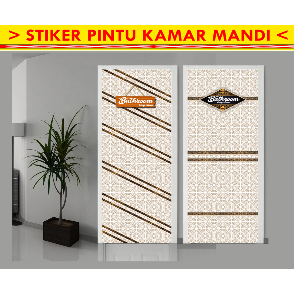 Jual STIKER PINTU KAMAR MANDI TOILET STIKER WC MOTIF WALLPAPER