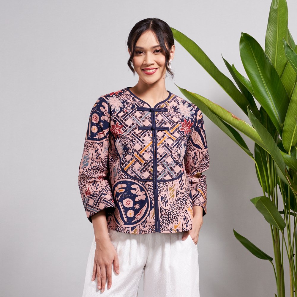 Jual NONA RARA Fogia Wonogiren Rempah T2378 Baju Batik Kasual Modern