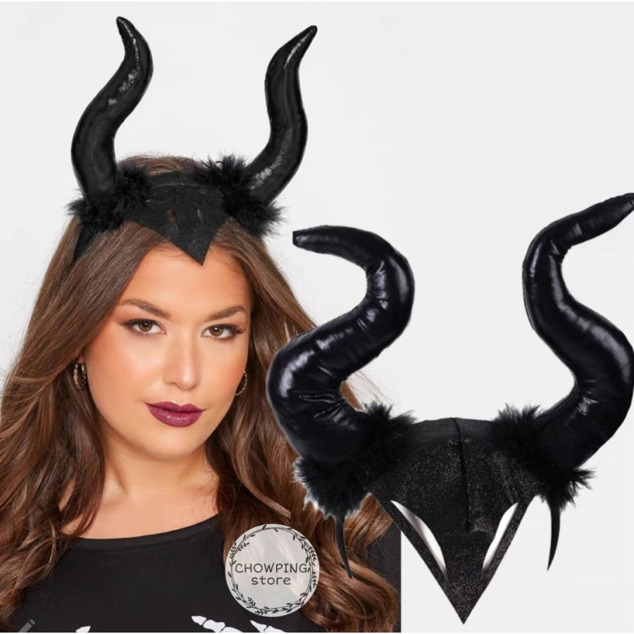 Jual Bando Pesta Halloween Maleficent Tanduk Hitam Penyihir Shopee