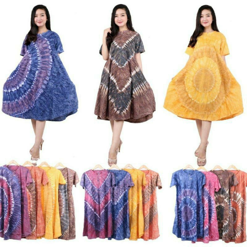 Jual Daster Kaos Jumbo Resleting Ibu Hamil Daster Tie Dye Ecer