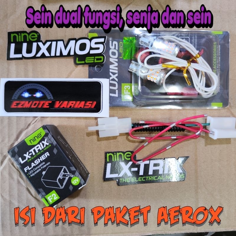 Jual LAMPU SEIN MOTOR NINE LUXIMOS T10 DF3 DUA MODE BISA SENJA DAN SEIN