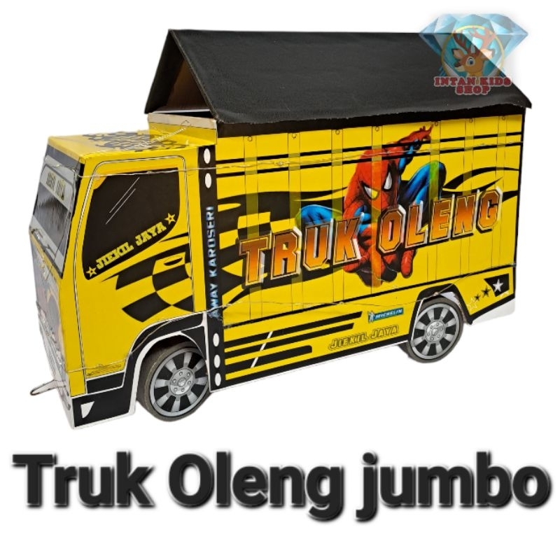 Jual MAINAN MINIATUR TRUK OLENG KAYU JUMBO LAMPU TERPAL HARGA MURAH