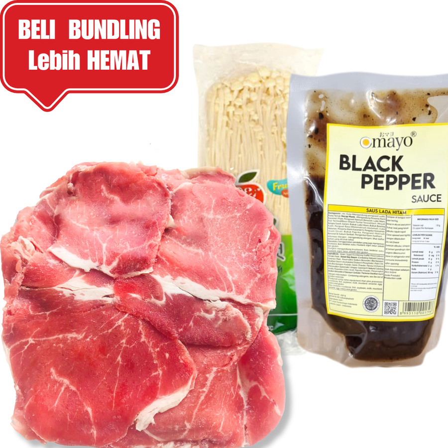 Jual DAGING AUS WAGYU TOPSIDE BEEF SLICE SUKIYAKI YAKINIKU MB 3 5