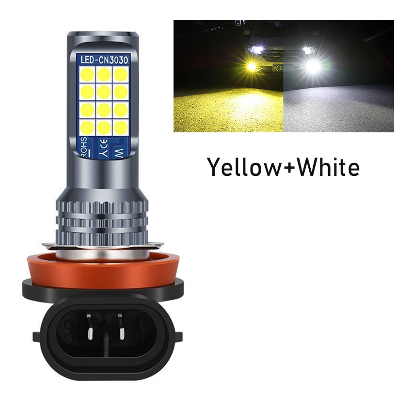 Jual Lampu Kabut Mobil Super Terang H11 3 Warna 24SMD Lampu LED Mobil