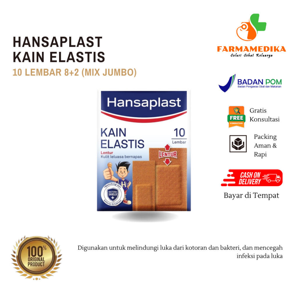 Jual Hansaplast Kain Elastis Lembar Pack Mix Jumbo Shopee