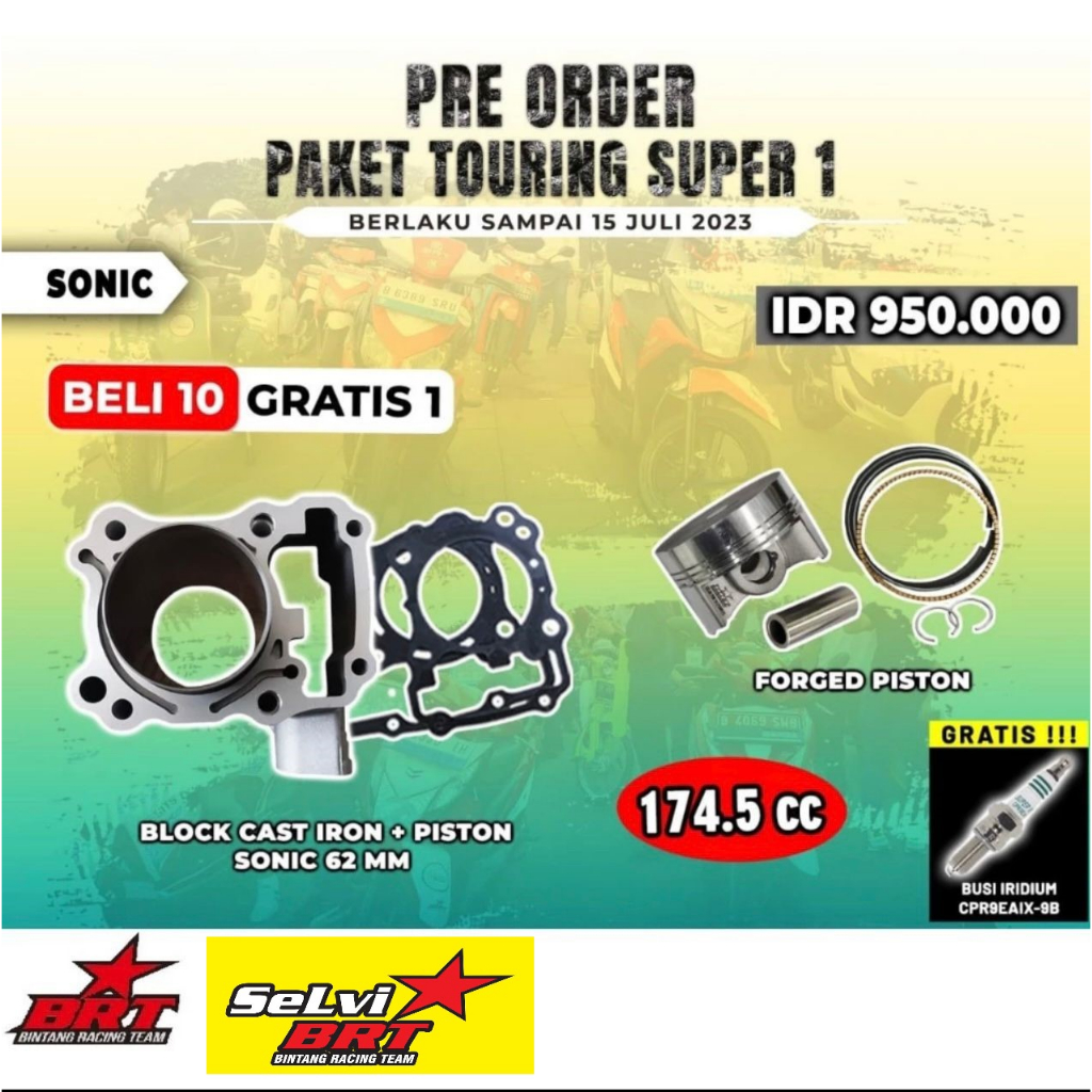 Jual BLOK BRT CAST SONIC CB 150 CBR 150R LED SUPRA GTR BOREUP 62 MM