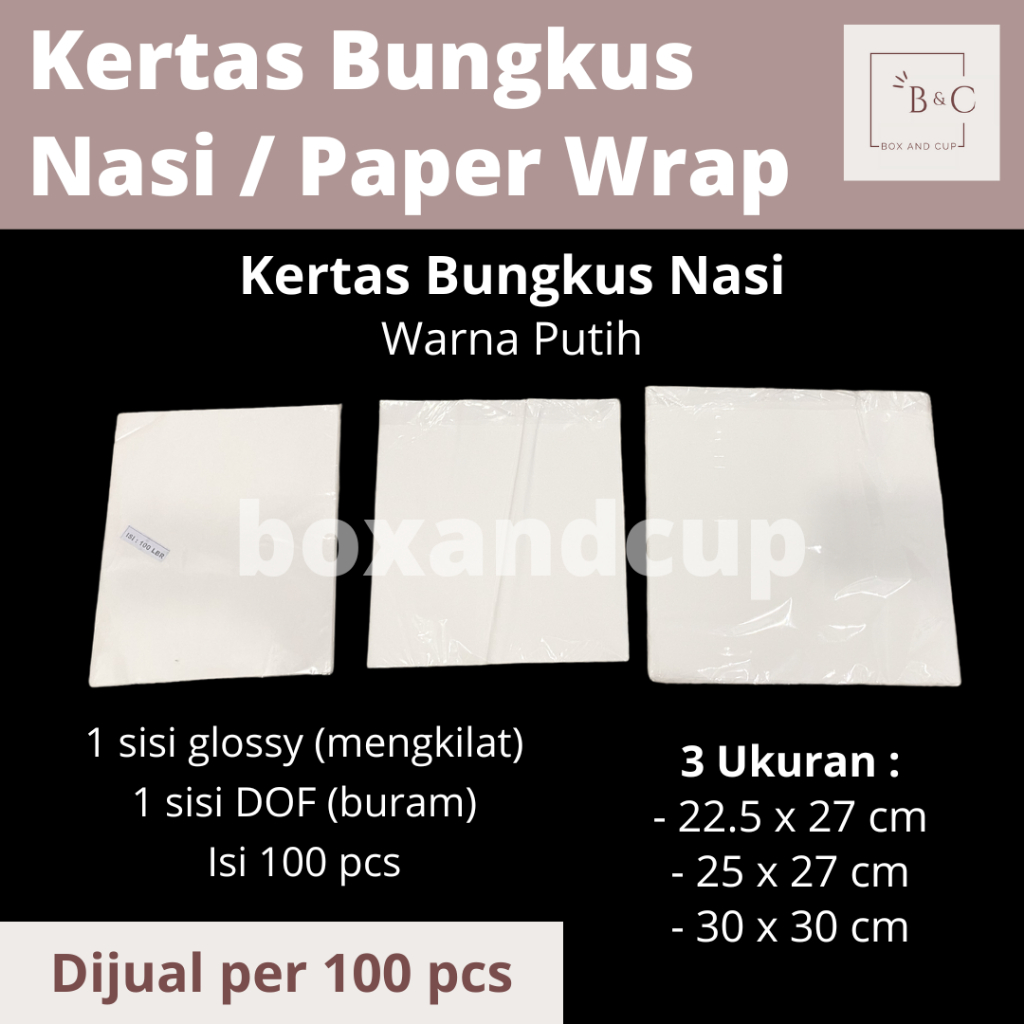 Jual Kertas Bungkus Nasi Putih Kertas Bungkusan Pembungkus Makanan