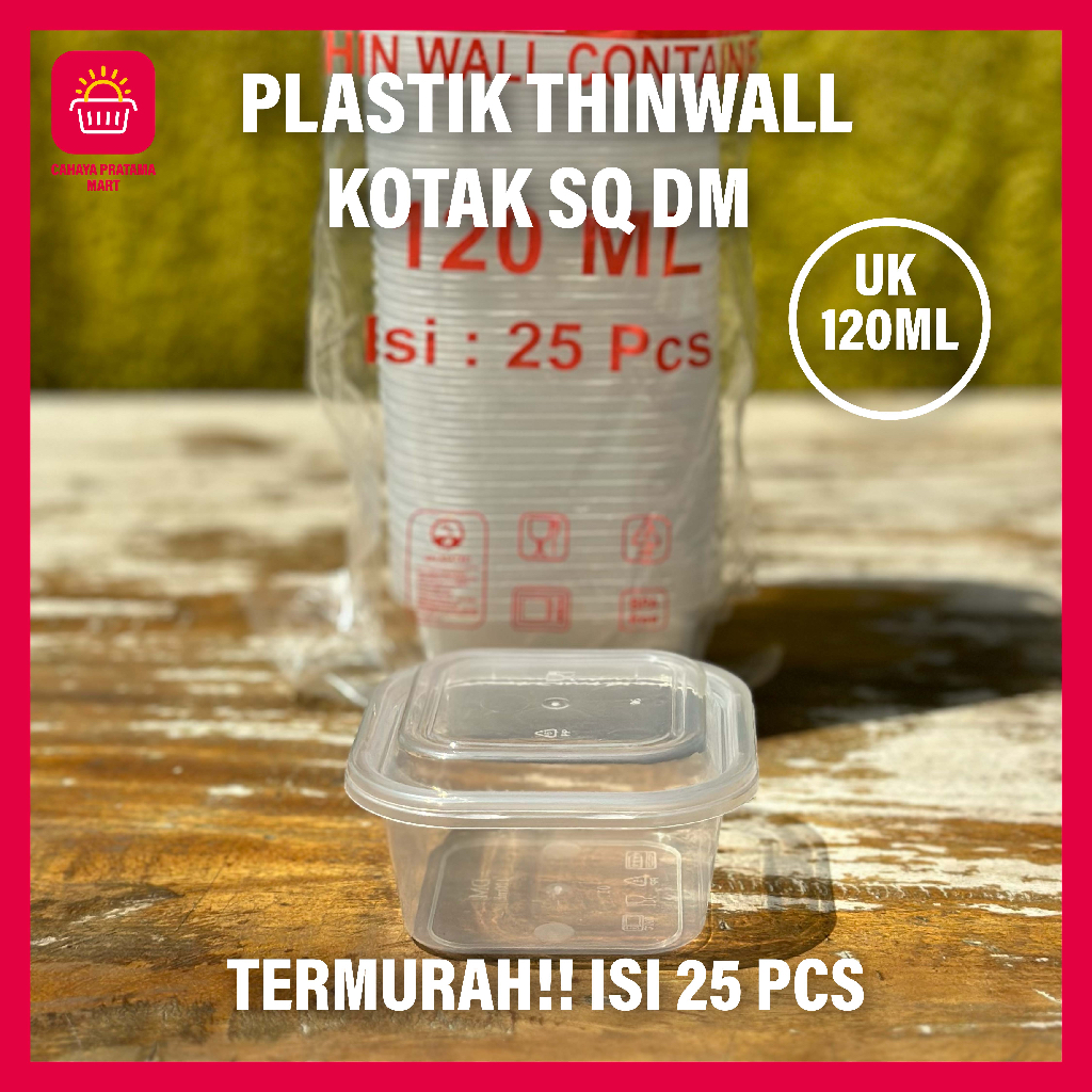 Jual Thinwall Square Mini Kotak Makan Plastik Persegi Kecil Ml