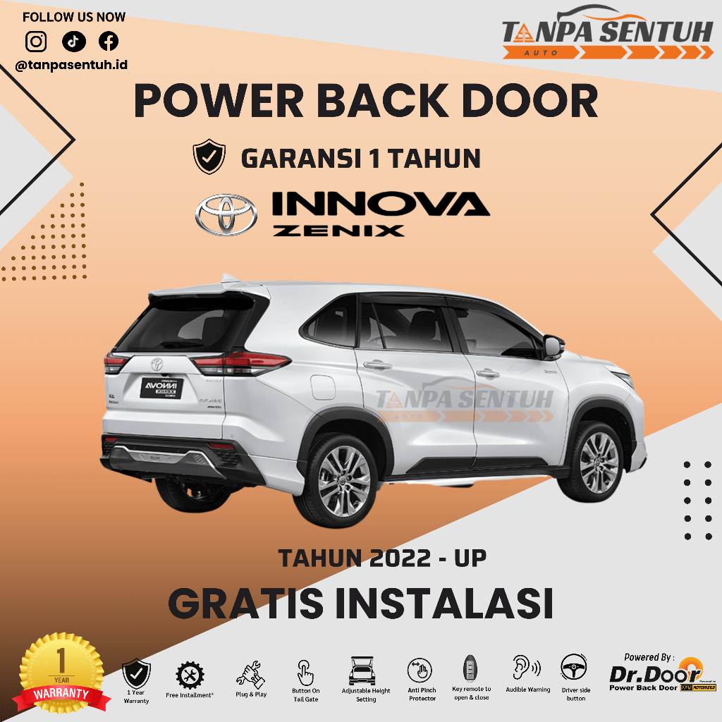 Jual Innova Zenix Power Back Door Electrical Tail Gate Pintu Bagasi