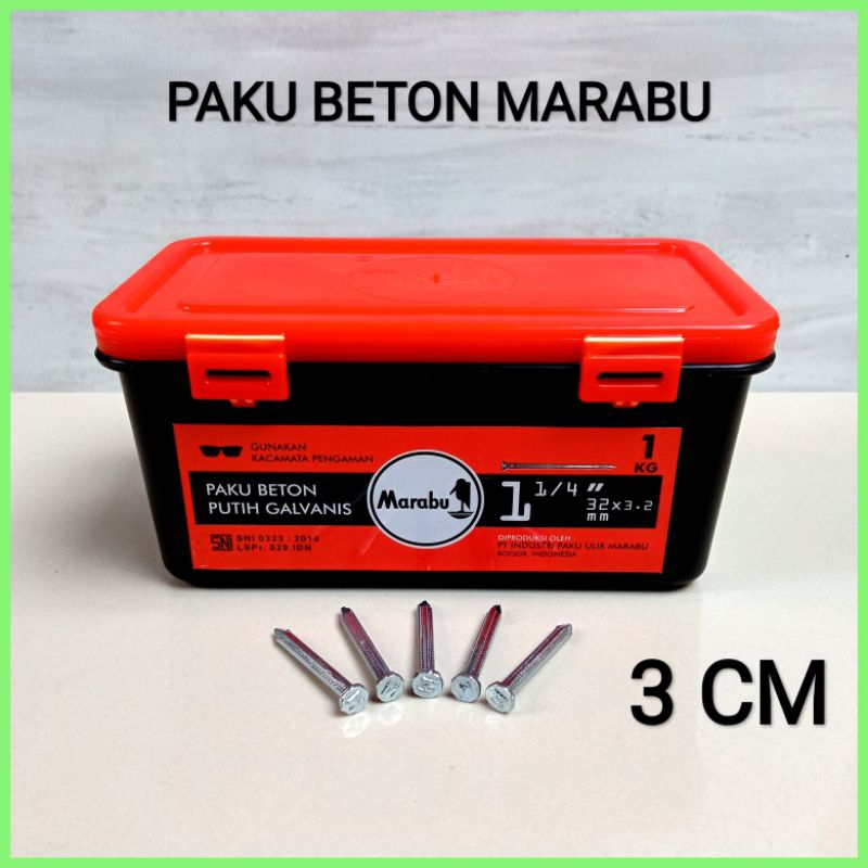 Jual Paku Beton Paku Tembok Marabu Cm Per Pcs Putih Galvanis