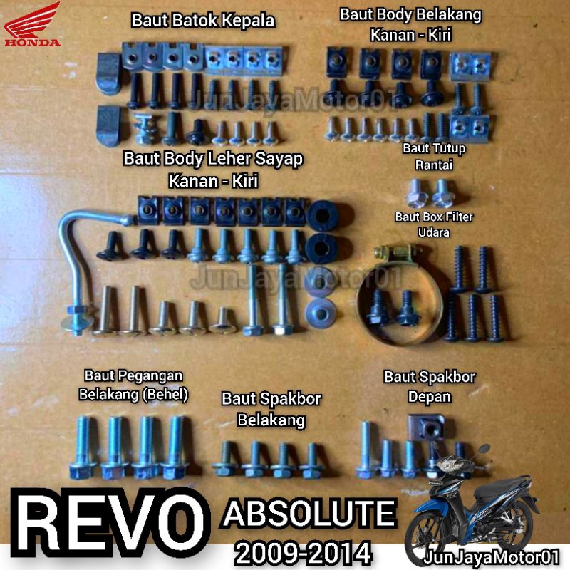 Jual Baut Lengkap Full Set Body Honda Revo Absolute Baut