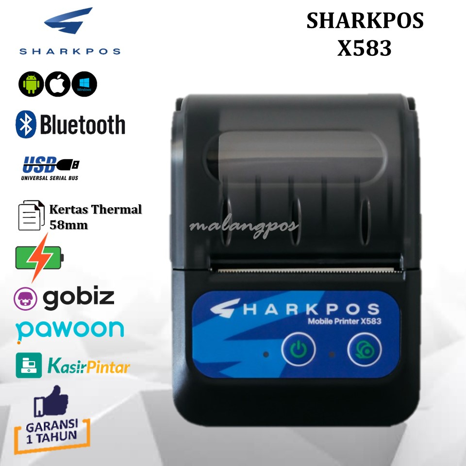 Jual Mini Printer Bluetooth Thermal Sharkpos X583 Printer Struk 58MM