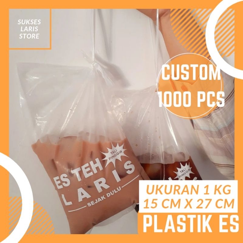 Jual PLASTIK ES 1 KG SABLON CUSTOM 1000 PCS Kemasan Minuman Kemasan