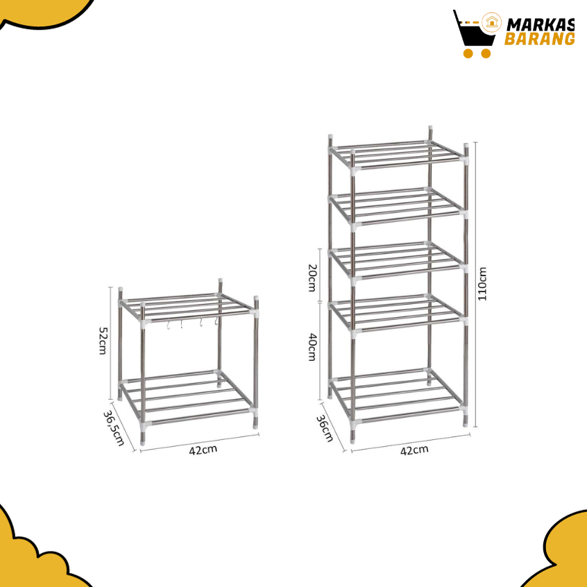 Jual Rak Susun Dapur Stainless Susun Rak Panci Dapur Multifungsi