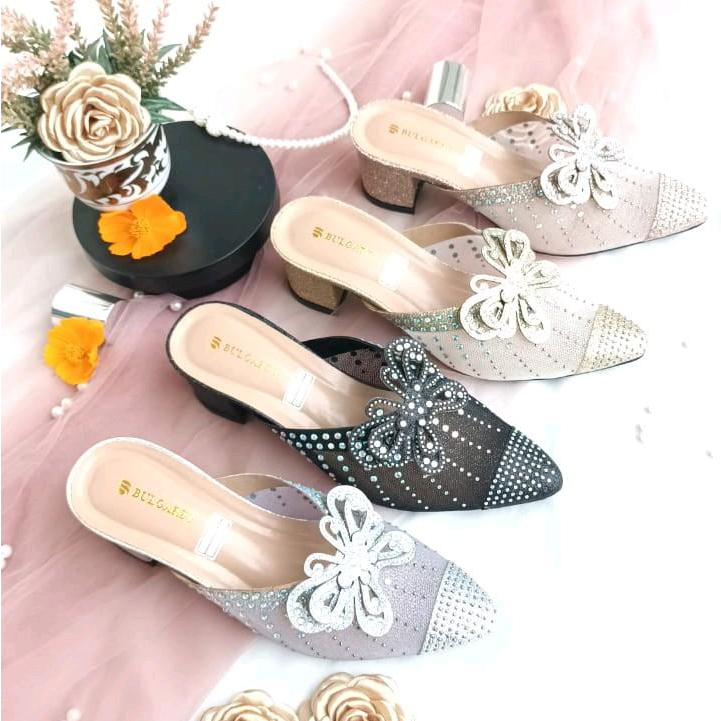 Jual Heels Pesta Bridal Pita Kupu Kupu Zn Sol Karet Shopee Indonesia