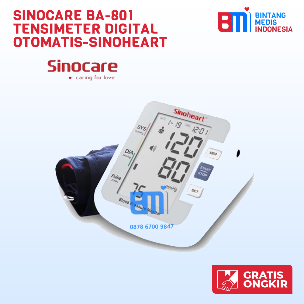 Jual Sinocare Ba Tensimeter Digital Otomatis Sinoheart Shopee