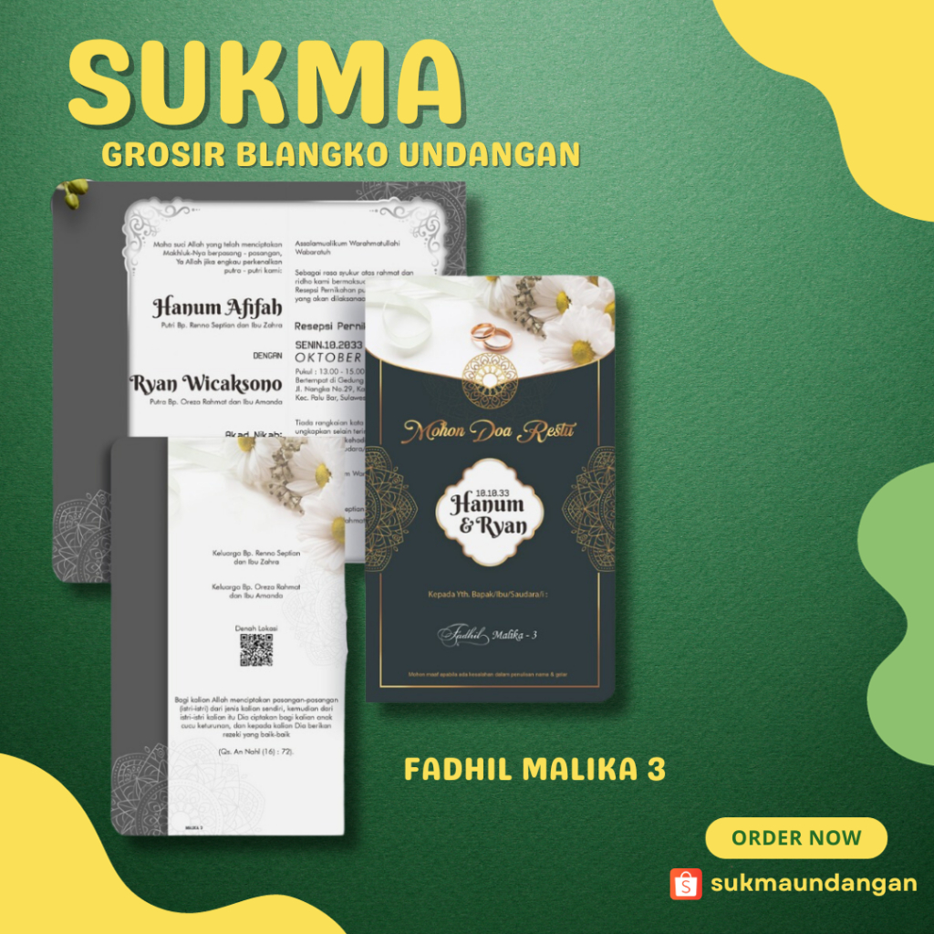 Jual Kertas Blangko Undangan Nikah Murah Fadhil Malika Sukma