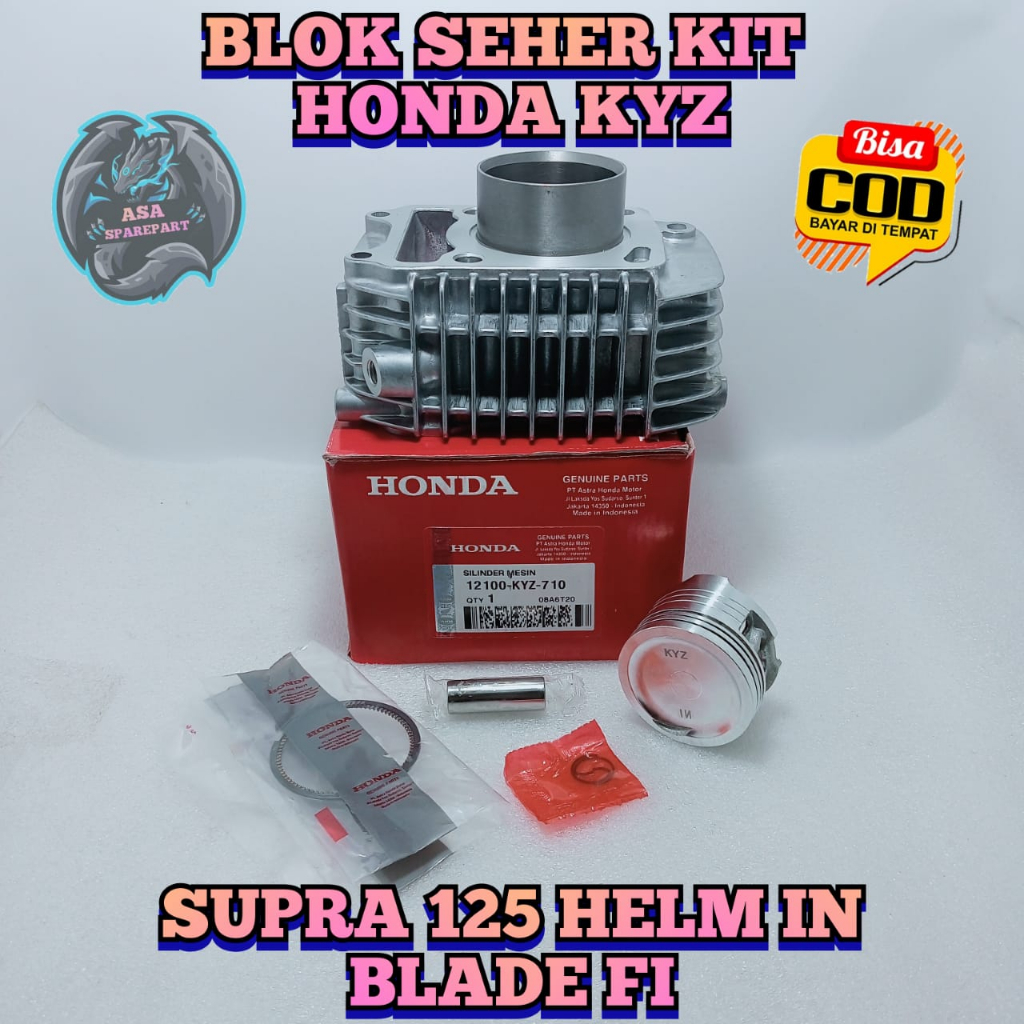 Jual BLOK SEHER SET KYZ Motor Honda SUPRA X 125 HELM IN Fi Injeksi