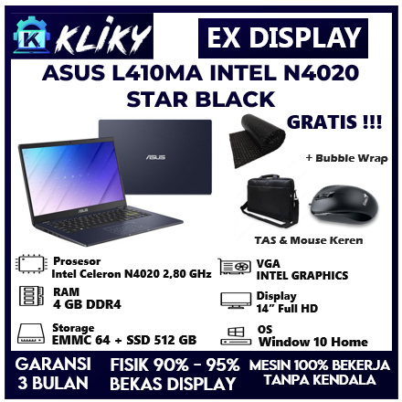 Jual Laptop Sekolah Asus Vivobook L410MA Intel N4020 Ram 4gb Shopee