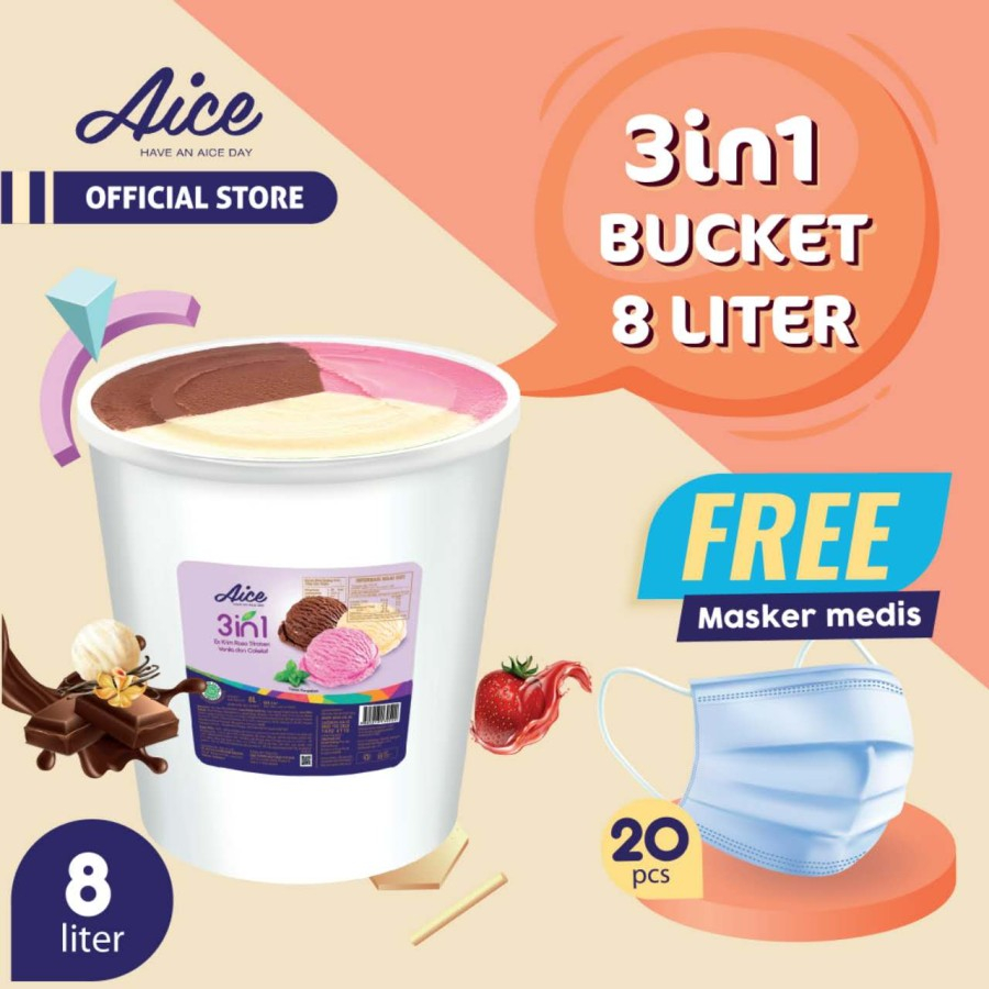 Jual Aice In Bucket Ice Cream Es Krim Ember L Eskrim Get Masker