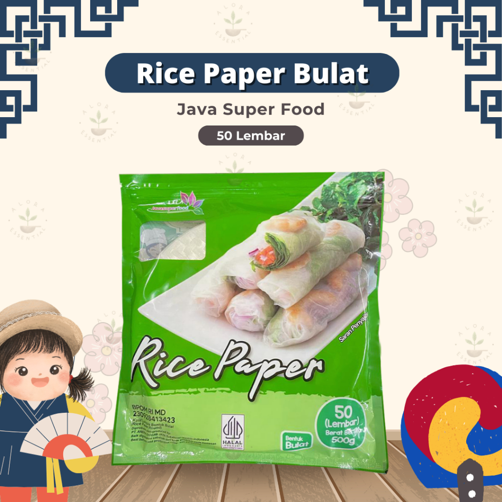 Jual Java Rice Paper Bulat 50 Lembar Banh Trang Rice Paper 22cm