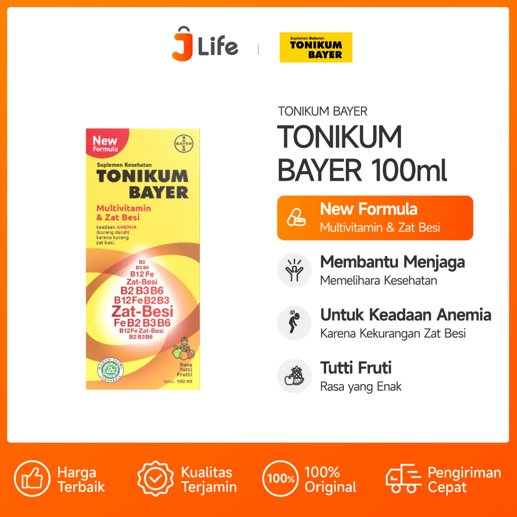 Jual Jlife Tonikum Multivitamin Mineral Dan Zat Besi Rasa Tutti