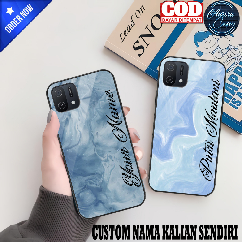 Jual SOFTCASE GLASS KACA KILAU CUSTOM NAMA MARBLE SESUAI REQUEST UNTUK