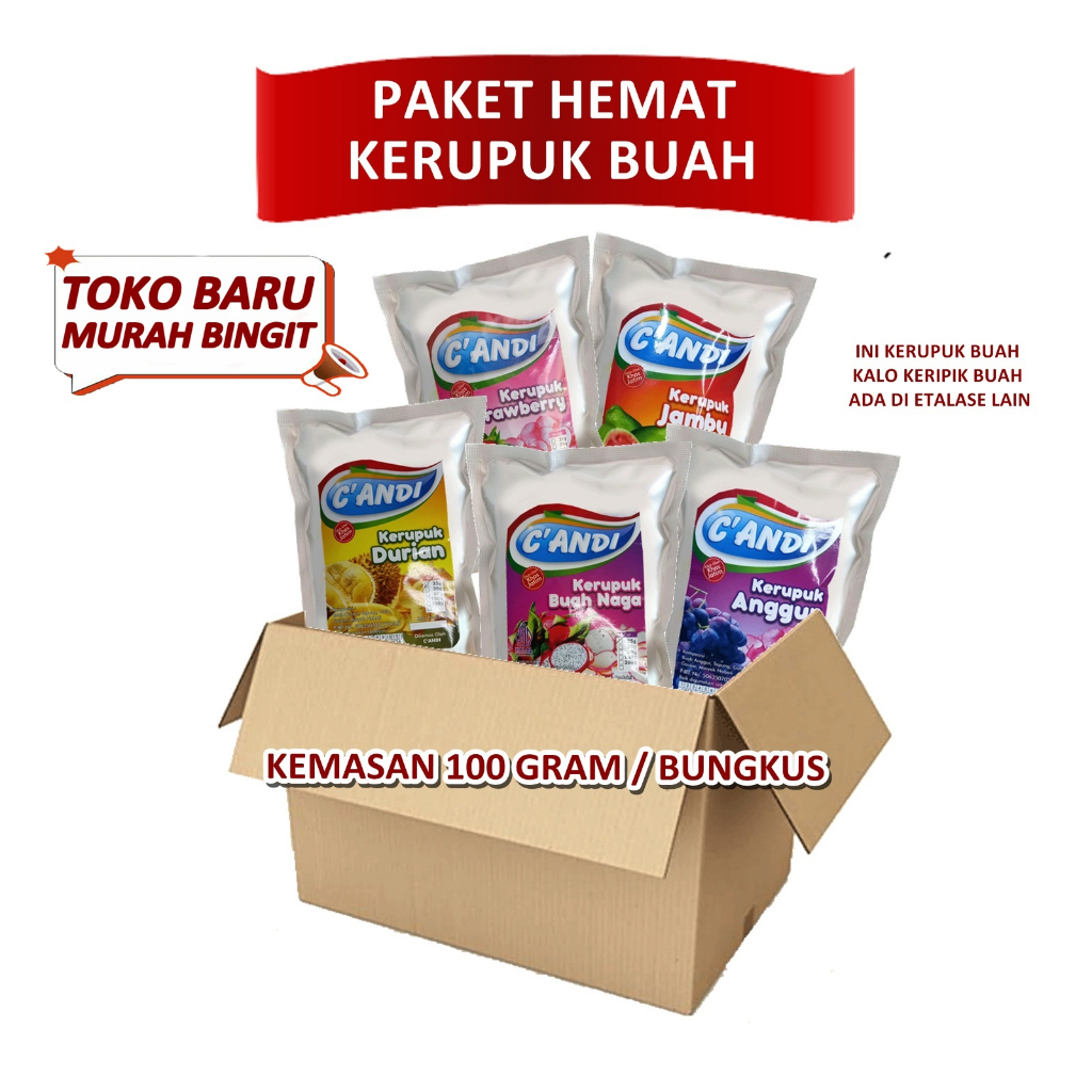 Jual Paket Kerupuk Buah Isi Kemasan Gram Kerupuk Strawberry