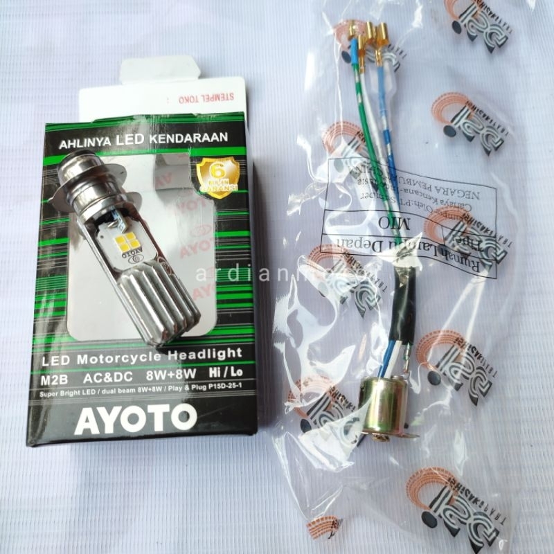 Jual Lampu Depan Led Headlamp Ayoto Sisi Ac Dc Bebek Matic Yamaha