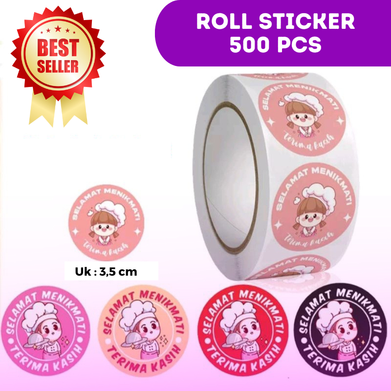 Jual Stiker Label Thank You Sticker Roll 500 Pcs Stiker Ucapan