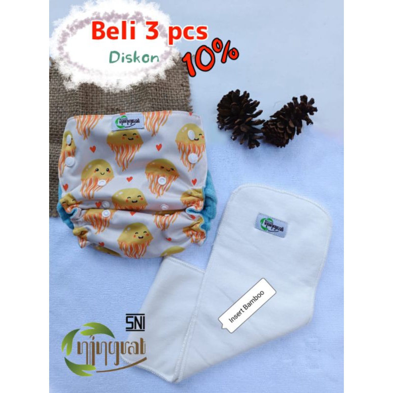 Jual Popok Bayi Clodi Ningrat Pul Pant 4 18kg Insert Bamboo Popok Bayi