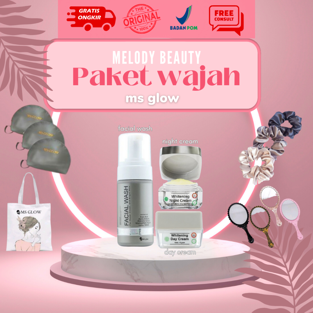 Jual TANPA TONER PAKET WAJAH MS GLOW FREE TOTEBAG Shopee Indonesia