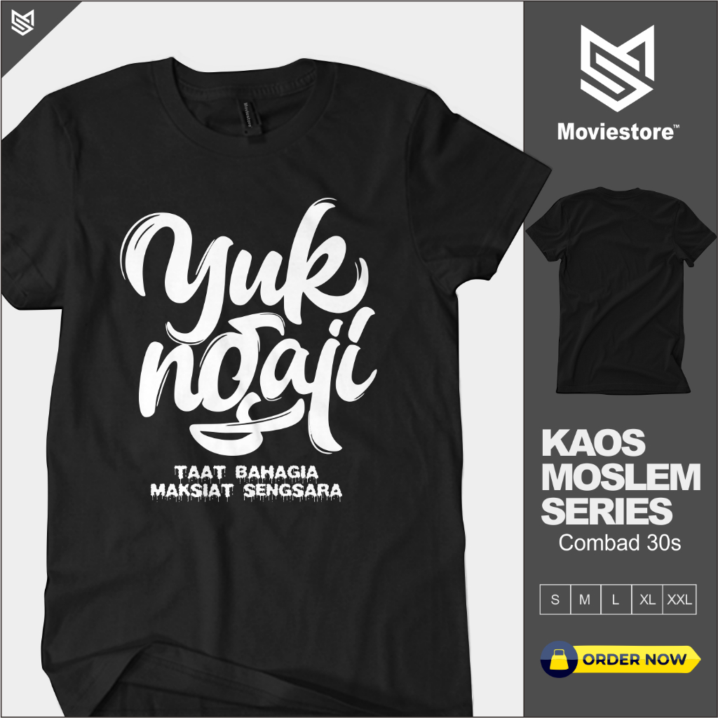 Jual Baju Kaos Dakwah Pria Wanita Yuk Ngaji T Shirt Distro Premium Kata