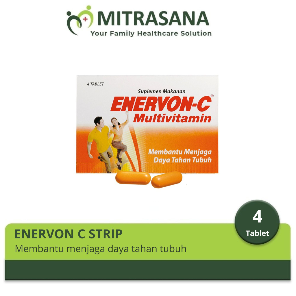 Jual Enervon C Strip 4 Tablet Multivitamin Untuk Menjaga Daya Tahan