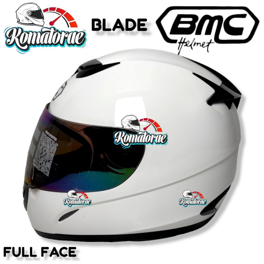 Jual Helm Bmc Blade Solid White Full Face Rainbow Shopee Indonesia