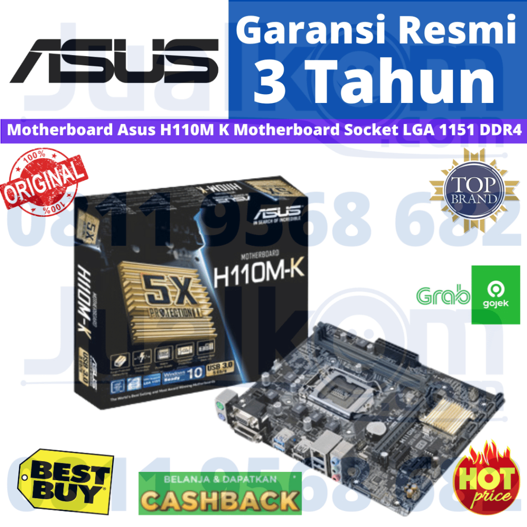 Jual Motherboard Asus H110M K Motherboard Socket LGA 1151 DDR4 Resmi