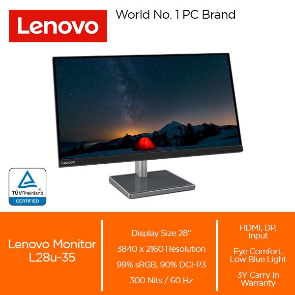 Jual Monitor LED LENOVO L28u 35 IPS 28inch 4K 60hz 4ms 28 Freesync