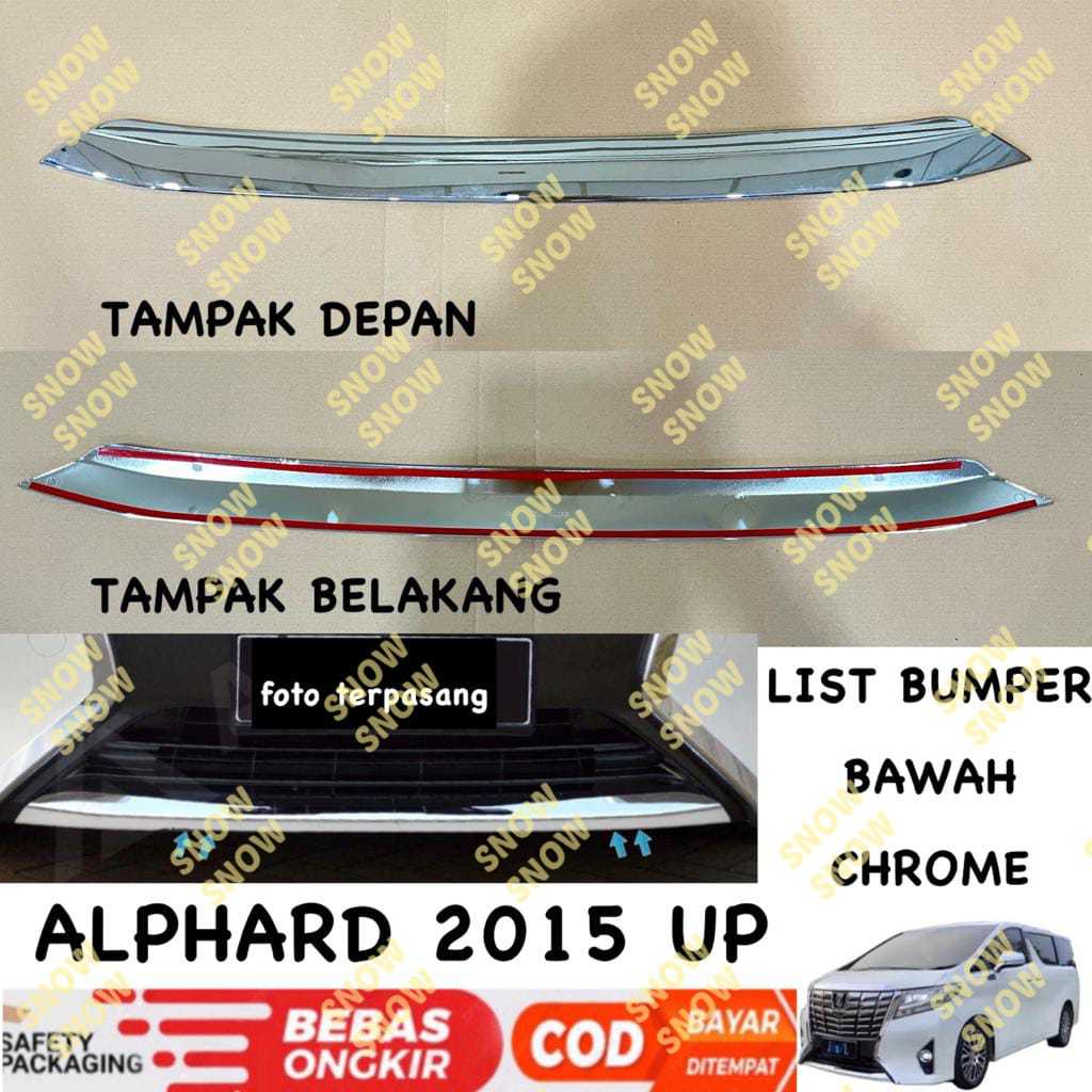 Jual List Bumper Depan Bawah All New Alphard 2015 Up Front Bumper Trim