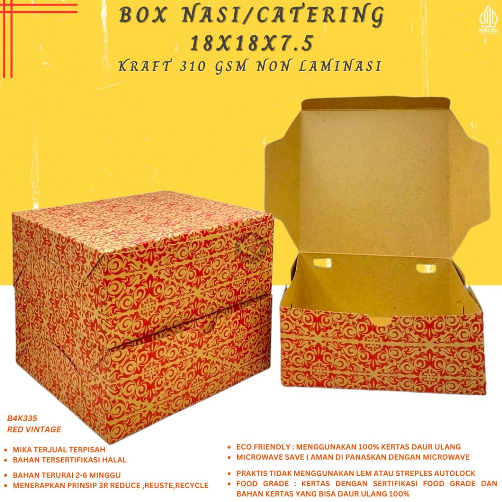 Jual Box Nasi Kotak 18x18 Box Catering 18x18 B4K335 18X18X7 5 Cm