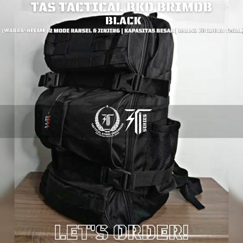 Jual Tas Ransel Brimob Tactical Black Hitam Tas Punggung Brimob