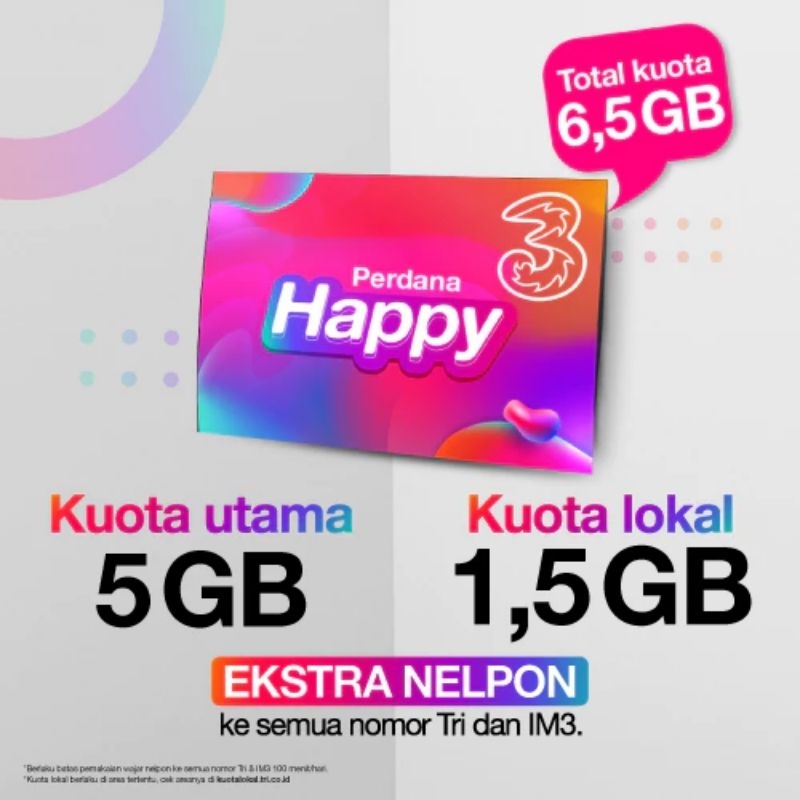 Jual Kartu Perdana TRI Happy Kuota 5 GB Shopee Indonesia