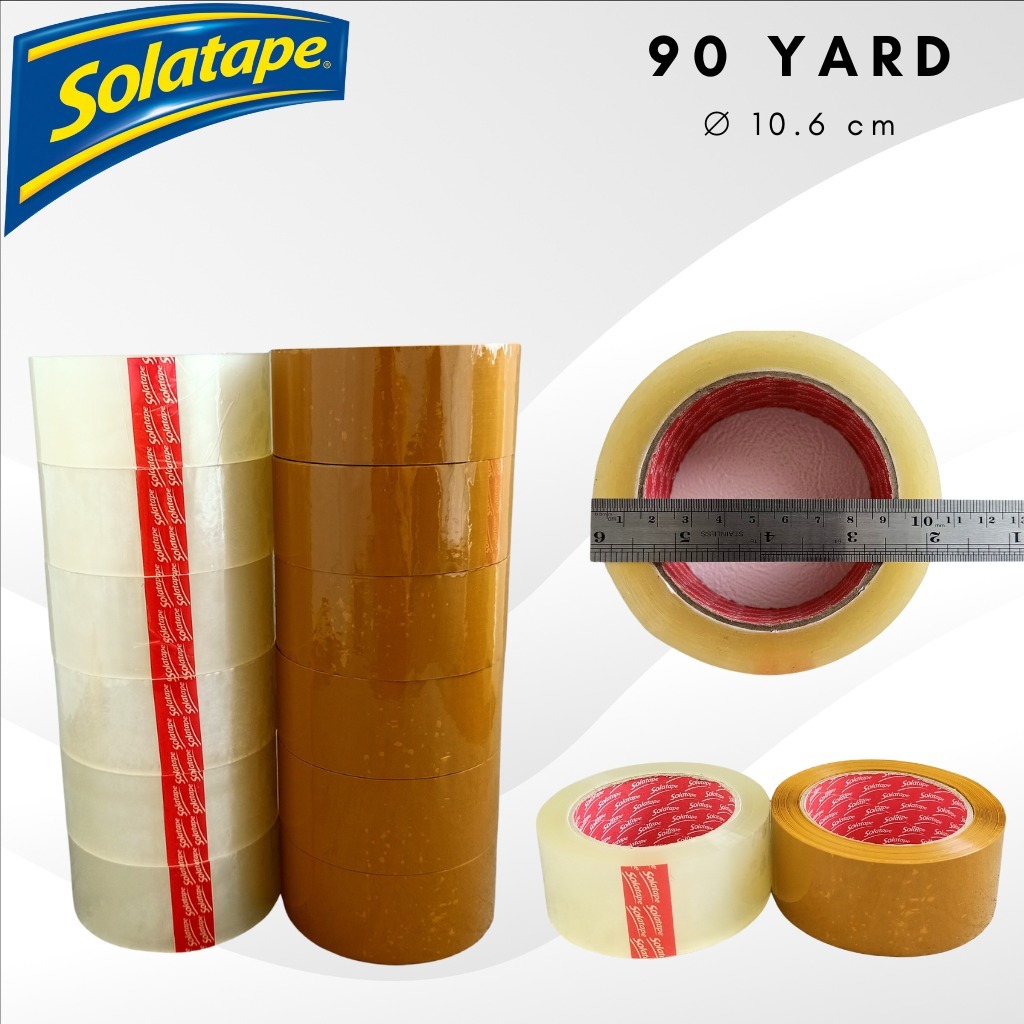 Jual Lakban Bening Lakban Cokelat Solatape 45mm X 90 Yard Shopee