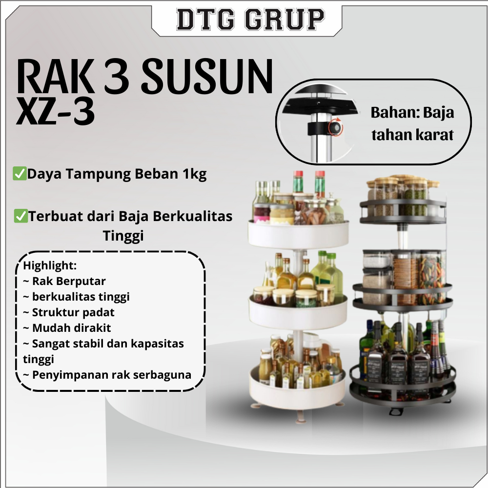 Jual Rak Bumbu Tingkat Dapur Berputar Derajat Rak Dapur Terbaru