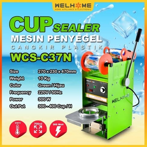 Jual Welhome Manual Cup Sealing Machine Mesin Press Gelas Plastik WCS