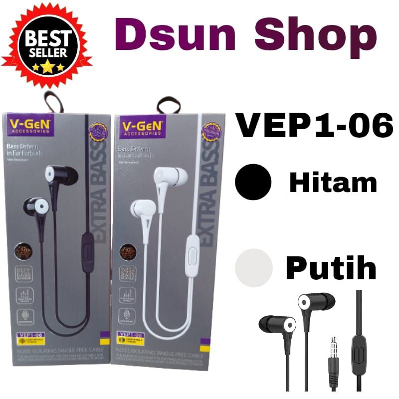 Jual Earphone Headset V GeN Extra Bass HD Sound VEP1 06 ORI Handsfree