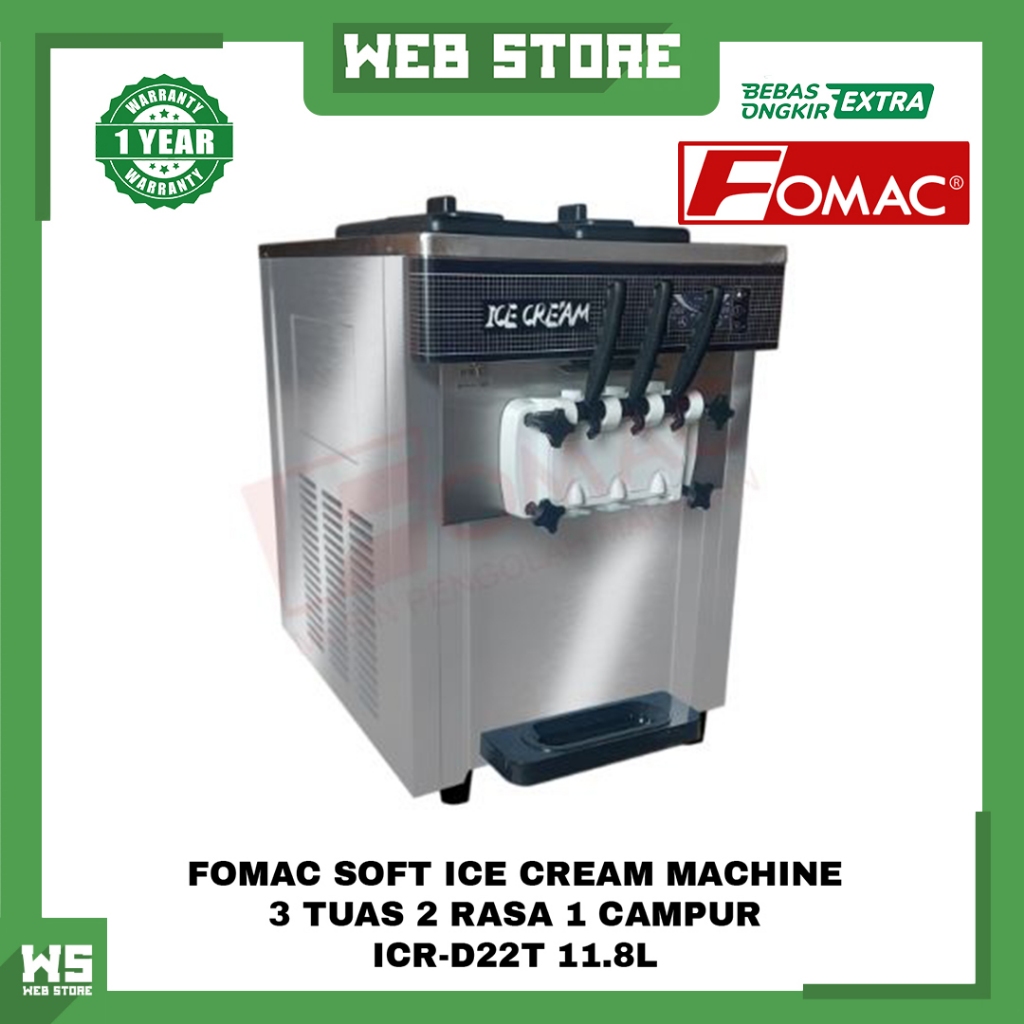 Jual Mesin Pembuat Es Krim Soft Ice Cream 3 Tuas FOMAC ICR D22T 11 8L