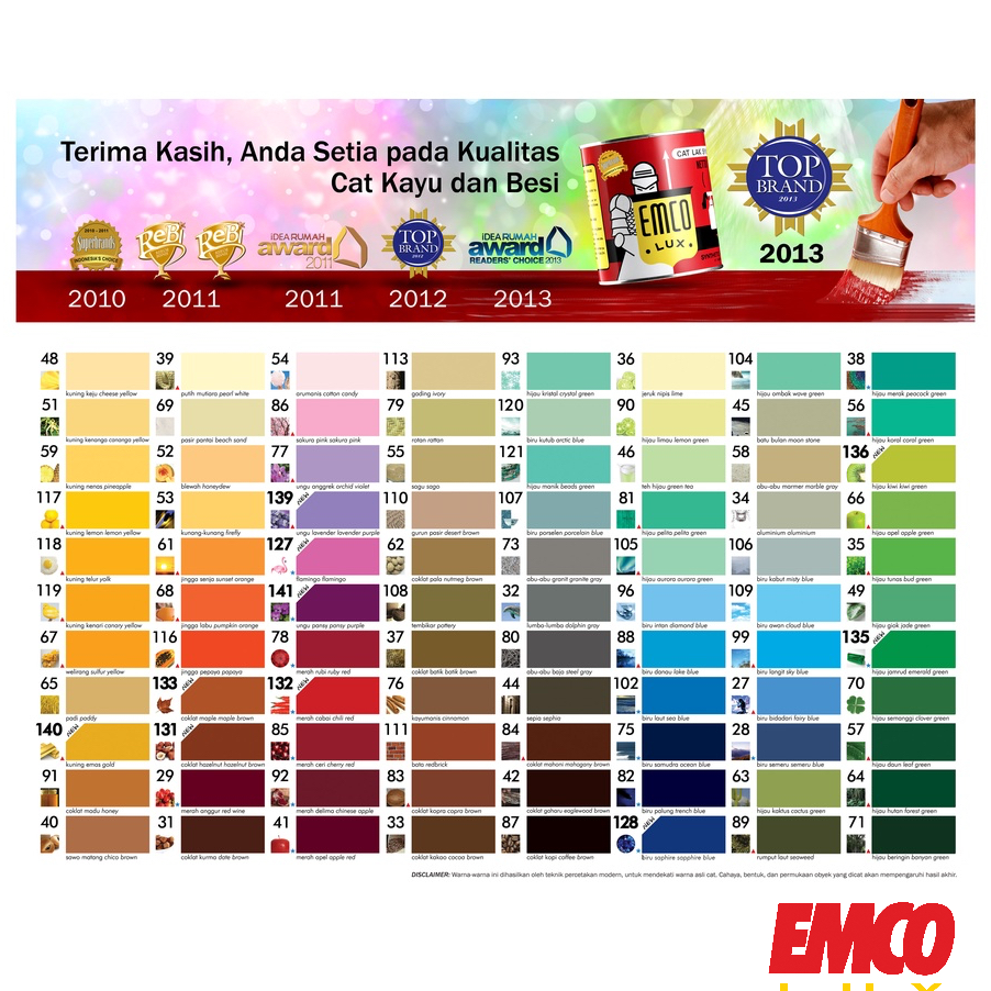 Jual New Emco Lux Cat Kayu Besi Kg Warna Standar Hitam Putih Gloss