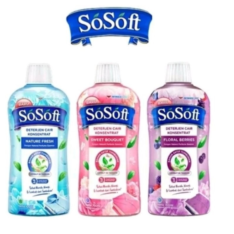 Jual Sosoft Deterjen Cair Konsentrat Botol 700ML Shopee Indonesia