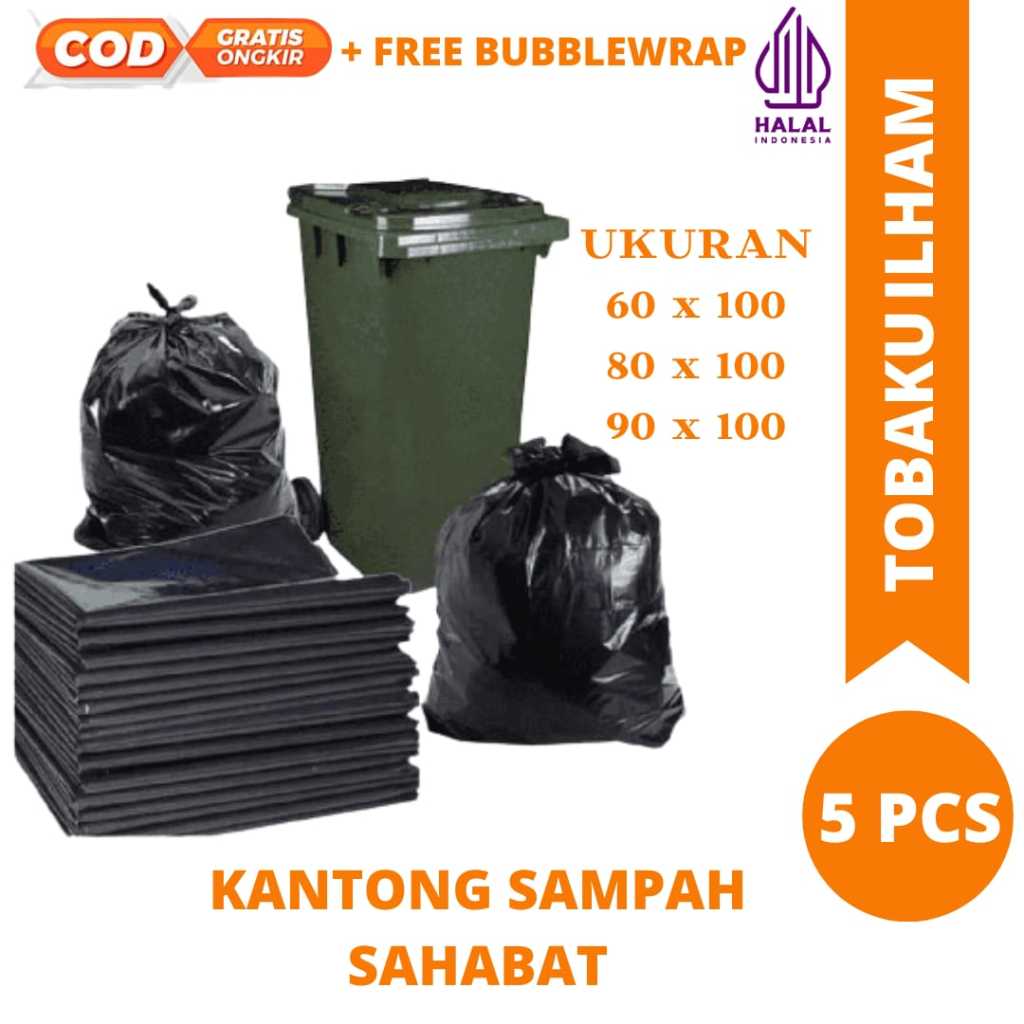 Jual TRASH BAG Kantong Sampah Hitam MERK SAHABAT TEBAL PCS Uk 60 X100