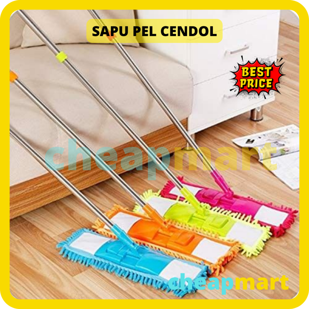 Jual Baru Sapu Pel Debu Microfiber Cendol Kering Basah Shopee